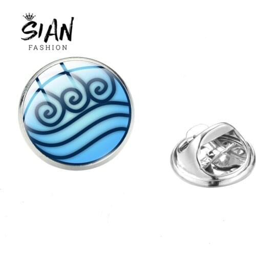 SIAN Classic Avatar The Last Airbender Brooch Badge Cartoon Style Glass Picture High Quality Stainless Steel Jackets Pins Gifts