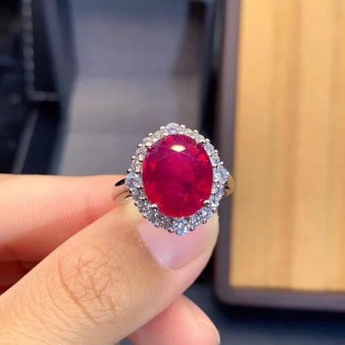 Fashion Ruby Ring Natural and Real Ruby Ring 925 Sterling Silver For Men or Women Wedding Jewelry