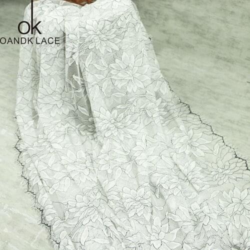 Eyelash Lace Fabric wide 150 cm DIY Decorative High Quality Soft Off Nylon Eyelash Lace Trim Wedding Dress Fabric
