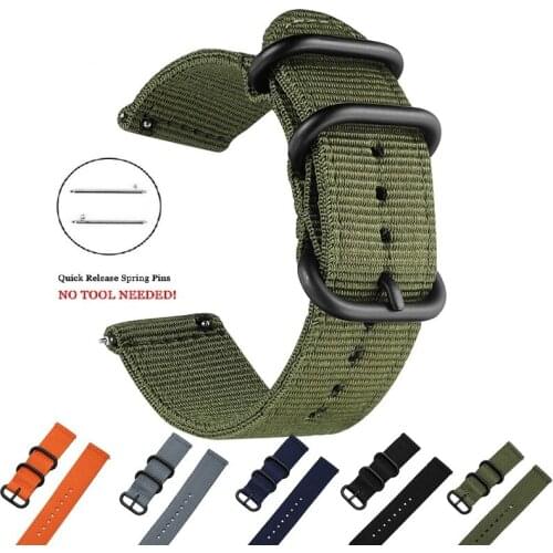 Nylon canvas wrist Strap for Xiaomi huami Amazfit Bip Stratos 2/2S PACE GTR 42/47MM Watch Band for Samsung Gear S3 S2 bracelet