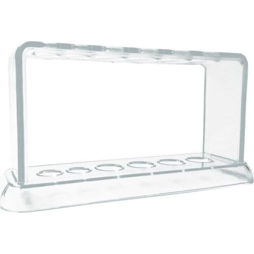 NEW-Plastic Clear Test Tube Rack 6 Holes Stand Lab Test Tube Stand Shelf School Supply Lab Equipment 16.7X8X3 cm