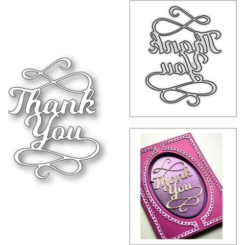New 2021 Fancy Thank You Words Metal Cutting Dies for DIY Scrapbooking and Gift Card Making Decorative Embossing Craft No Stamps