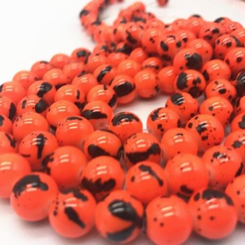 Wholesale 6 8 10 mm Beautiful Intarsia Glass Loose Spacer Charm Beads Pattern Making Bracelet Necklace Jewelry #14