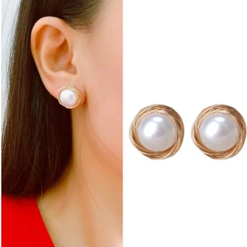 Beadsnice Gold Filled Pearl Earrings New Fancy Trendy Glither Shiny Custom Jewelry For Ladies ID 41056