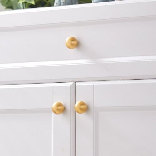Nordic Pure Copper Knobs Drawer Cupboard Wardrobe Solid Brass Single Hole Handle Cabinet Door Pulls Furniture Hardware Handle