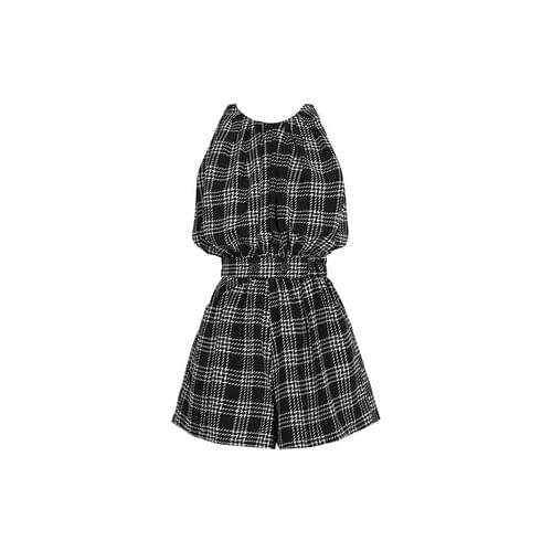 Ruibbit New Arrival Summer Punk Harajuku Plaid Casual Playsuits O-Neck Women Bodycon Short Jumpsuits Hot Girl