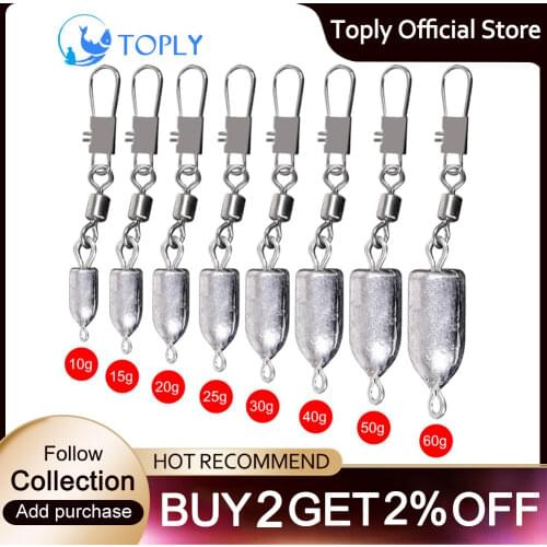 Water Fishing Sinker Bullet Weights Fishing Tackle Accessories Pesca Sinker Lures for 10g/15g/20g/25g/30g/35g/40g/45g/50g/55g/60