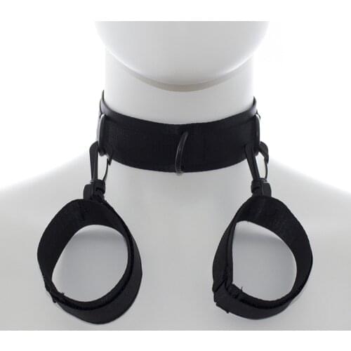Sex Handcuffs with Neck Collar Wrist BDSM Bondage Gear Erotic Restraints Adult Games Sex Toys Hand Cuffs Sex Belt for Couple Sex