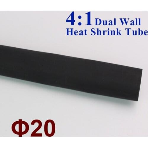 1.22meter/lot 20mm 4:1 Heat Shrink Tube with Glue Adhesive Lined Dual Wall Tubing Insulation Sleeving Wrap Wire Cable kit