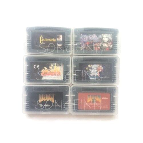 US EU ESP Harmony Dissonance Doom 1 2 Game Cartridge Console Card for 32 bit Handheld Player Console System