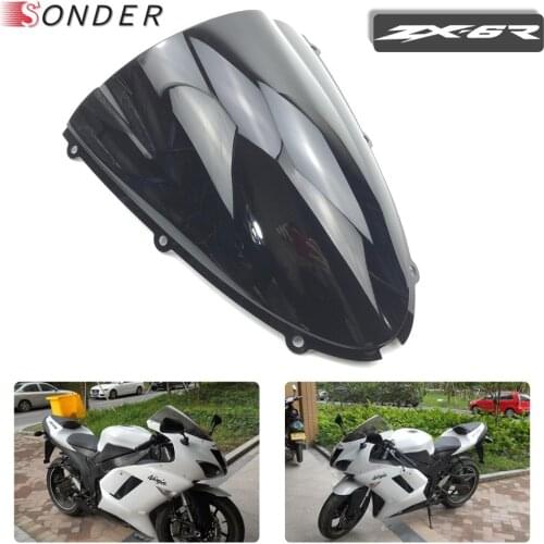 Motorcycles Windshield WindScreen Screen For 2005 2006 2007 2008 Kawasaki Ninja 636 ZX6R ZX-6R ZX10R ZX-10R ZX 6R 10R Black