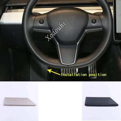 Car Stainless Steel Foot Inner Brake Rest Lamp Frame Trim Break Pedal Moulding Hood 1pcs For Tesla Model 3 Model3 2018 2019 2020