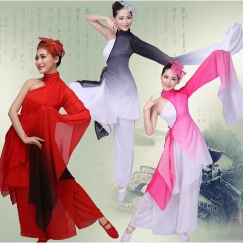 Long Sleeve Women Chinese National Dance Costume Female Fan Dance Dress Classic Yangko Dance Costume for Stage Performance 89