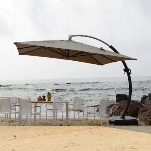 3.5*3.5 meter aluminum deluxe outdoor patio sun umbrella garden parasol sunshade furniture covers with wheels for Christmas