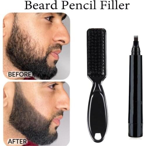 1PC Men Beard Filler Pencil Fast Camouflage Hair Grower Beard Growth Pencil Waterproof Long Lasting Natural Finish Black/Brown