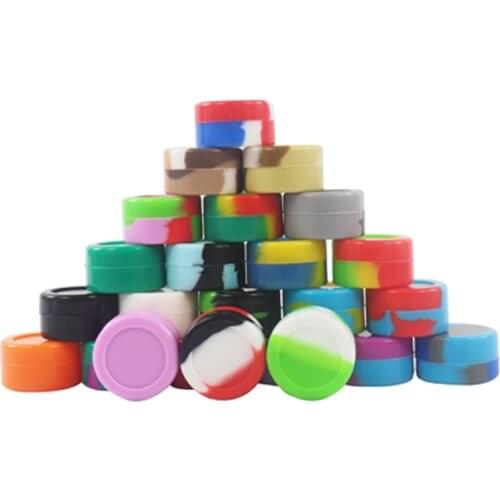 10pcs 5ml Silicone Dab Container Jar Portable Wax Oil Soft Jar Colorful Storage Jar Non Stick Container Jar