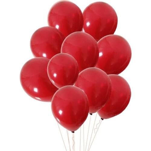 10pcs Ruby Red Latex Balloons Valentines Day Proposal Wedding Atmosphere Decoration Arrangement Balloons