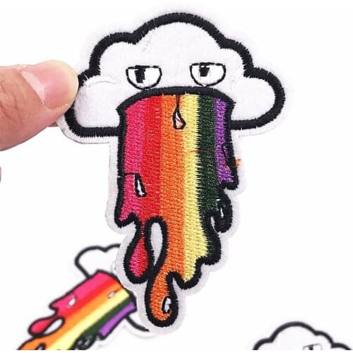 10pcs Crying The Mushroom Clouds Iron on Embroidered Iron on Sew on Patches Hot Fix Applique Motifs Sew on Garment Sticker Badge