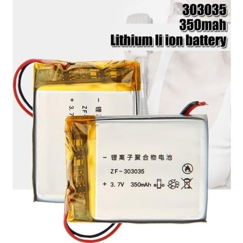 3.7V Lipo cells 303035 350mah Lithium Polymer Rechargeable Battery For MP3 Power Bank GPS bluetooth headset Camera Smart Watch