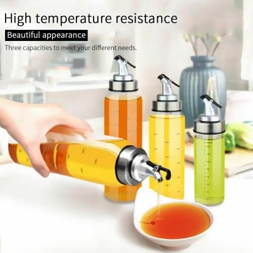 3 Creative Cooking Seasoning Bottle Dispenser Sauce Bottle Glass Storage Bottles for Oil and Vinegar Kitchen Tools Accessories