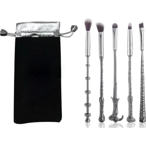 5 pcs/ Set Cute Metal Magic Wand Makeup Brush Beauty Professional Tools Cosmetics Action Toys For Girls