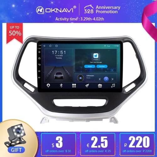 6G 128G Android 10 Car Radio Player GPS Stereo DSP Wireless Carplay OBD For Jeep Cherokee 5 KL 2014 2015 2016 2017 2018 No DVD