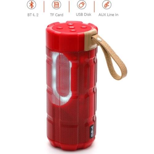 TG with LED Light Wireless Bluetooth-compatible Speaker Portable Speaker Powerful High Boombox Waterproof Bass HIFI TF FM Radio