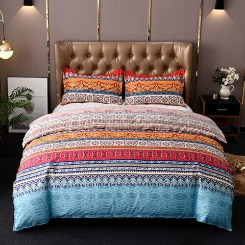 Bohemian Duvet Cover Set with Pillowcases Fashion Home Bedclothes Boho Bedding for Women Men Wedding Twin Full Queen King Size