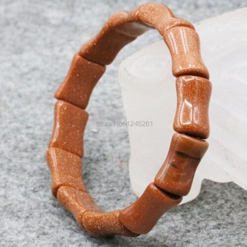 16x12mm Hot Sale Sand Stone Bracelet Hand Chain Glass Lucky Stone 7inch Girls Party Gifts Hand Made Jewelry Making Accessories