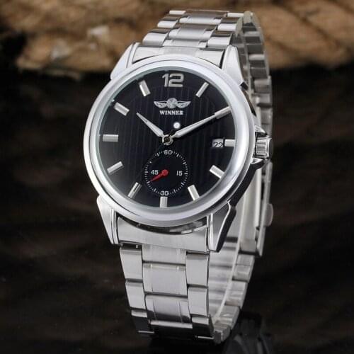T- winner Watch Men Automatic Mechanical Wristwatches Full Stainless Steel Mens Watch Clock Gifts Business Man Watches 2019 New