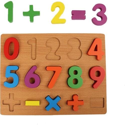 Children Alphabet ABC Numbers Wooden Learning Toy Kids Educational Puzzle Board