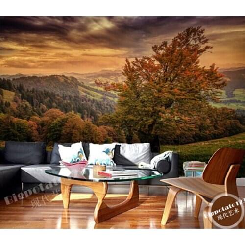 Custom photo wallpaper, Autumn Scenery Trees Grass for the sitting room bedroom TV setting wall paper waterproof wallpaper