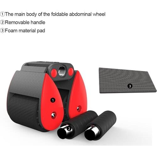 Hot Sale Two-wheeled Fitness Wheel Folding Abdominal Wheel Household Gym Training Ab Roller Exercise Sports Fitness Equipment
