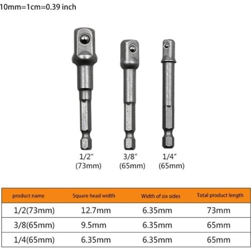 Socket Adapter Set Impact Driver Socket Adapter with Convertible Head Not Easy Slipping Design Greater Bearing Capacity