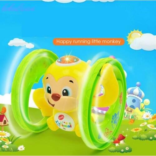Creative Running monkey wind-up toy with LED light and music cartoon monkey animal educational toy