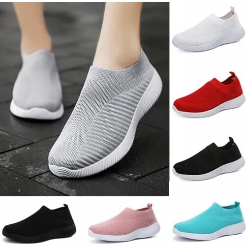 Large Size Summer Lightweight Sneakers Socks for Women Sport Shoes Running Womens Sports Shoes Brands Gray Knit Tennis GME-1868