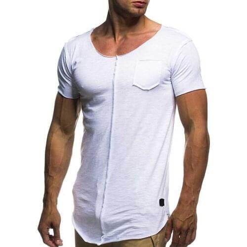 Summer Casual Mens O Neck Slim T-Shirts Tops Tees 2021 Fashion Mens Patchwork Tshirt Solid Short Sleeve T Shirt Spring