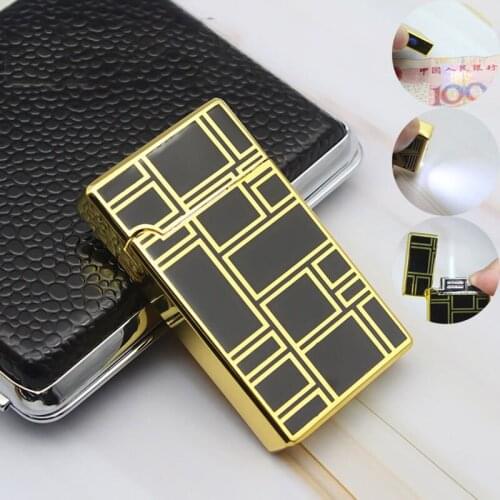 Metal Classic Fashion Windproof Creative With Light Inflatable Lighter Cigar Tobacco Pipes Accessories Gadgets For Men