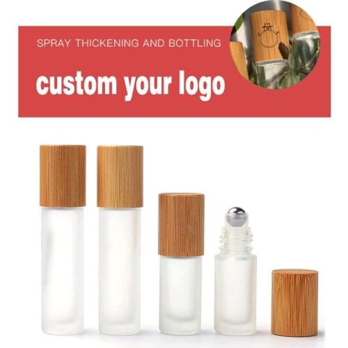 New 5 10 15ml Refillable Bottle Roll On Glass bottling for Essential Oil Roller Bottles Refillable Container with Bamboo Lid