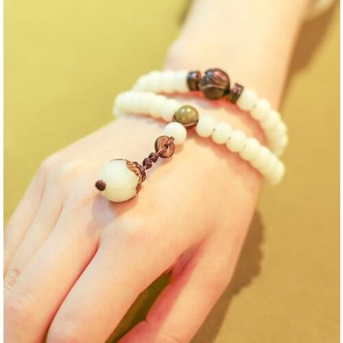 Fashion white Bodhi Root beads bracelet, new Buddha multi layers ethnic bracelet,Chinese Wind pray beads vintage bracelet