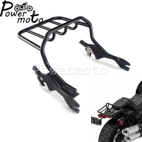 Motorcycle Black Two-up Holdfast Quick Detachable Rear Luggage Rack Bracket For Harley Softail Fat Bob 114 FXFB FXFBS 2018-2020