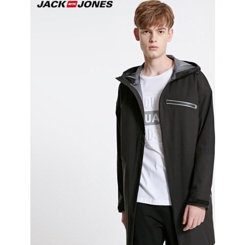 Jack Jones Anti-splash Waist Mens Hooded Trench Coat Jacket 219121505