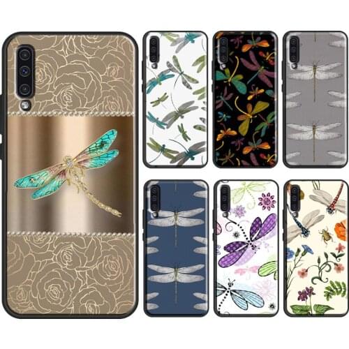 Floral Colorful Dragonfly Soft Case For Samsung Galaxy A52 A42 A12 A20e A21S A10 A40 A50 A70 A51 A71 A31 A41 Cover