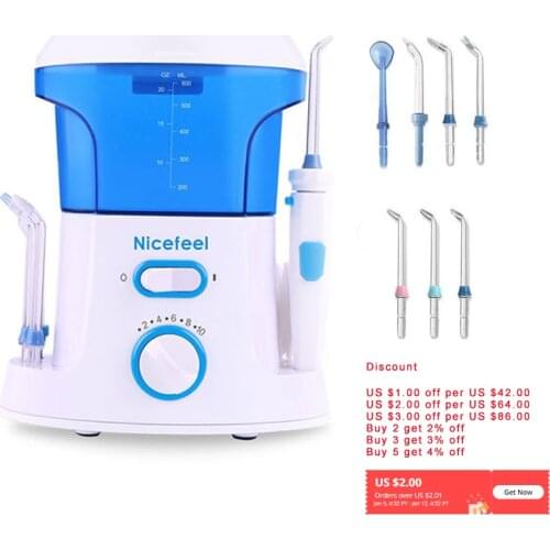 Nicefeel Ultra Countertop Water Flosser FC168 Household Oral Irrigator Dental Teeth Cleaner 7 Tips Dental Spa For Tooth Care
