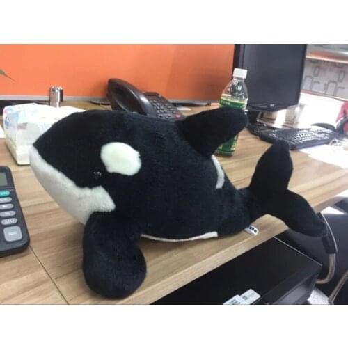 New plush killer whale toy black whale doll gift about 35cm 2751