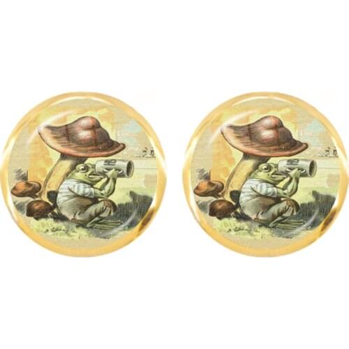 2021 New ArrivalFrog Glass Cabochon Stud Earrings Animal Classic Frog Fairy Tale Earrings Jewelry For Women Girls Gift