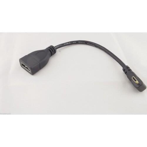 1pc Right Angle Micro HDMI Male To HDMI Female Adapter Convertor 1080P Cable 15cm