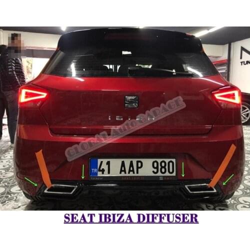 For Seat Ibiza Mk5 2018 2019 2020 2021 Diffuser Rear Bumper Extension Attachment Car Styling Auto Universal Sill Spilitter