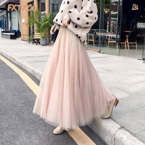 Princess Tulle Skirt Women Expandable Gabonese Pleated Mesh Bubble Skirts Mujer Faldas Saias Mulher Any Color Can Be Made