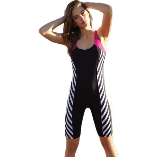 Swimsuit Womens Patterned Side Swim Shorts Model Swimsuit Swimwear Push Up Bra Beach One Piece Swimsuit Black white Female